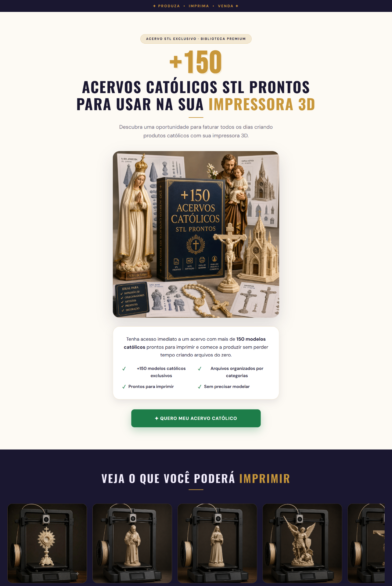 +150 Acervos Católicos STL prontos para impressora 3D